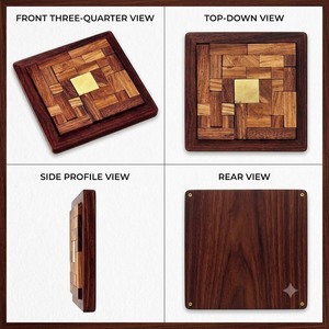 Decoración de Pared de Madera Moderna, Panel de Madera Hecho a Mano con Patrón Vertical Rectangular, Decoración para el Hogar - Product Image 6