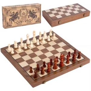 Jeu d'échecs en bois, plateau de jeu pliable, pièces en bois magnétiques, jeu d'échecs classique de voyage, cadeau pour apprendre et jouer en famille - Product Image 6