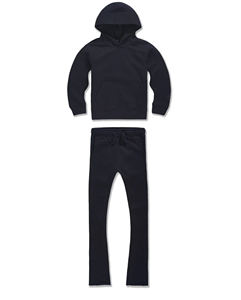 Combinaisons de survêtement superposées personnalisées pour enfants Combinaisons de survêtement à capuche pour bébés garçons Pantalons de survêtement unisexes et survêtements évasés Ensembles de jogging - Product Image 6