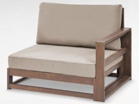 Conjunto de Sofá de Jardín de Madera para Exteriores, Moderno, Ecológico y Confortable, con Mesa Baja y Cojines Extraíbles, para Uso en Hoteles, Parques y Villas