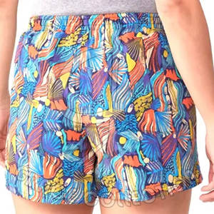 Pantalones cortos con abertura lateral en contraste con cordón, pantalones cortos femeninos de Cintura elástica de Algodón 100% con etiqueta privada - Product Image 3