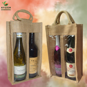 กระเป๋าใส่ขวดวิสกี้หรือกระเป๋าช้อปปิ้งทำจากปอกระเจา พร้อมตัวเลือกปรับแต่งได้สำหรับร้านขายไวน์และห้างสรรพสินค้า - Product Image 6