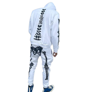 OEM Wholesale Men's Graphic Print Tracksuit Fleece Cotton Two Piece Set Streetwear - Product Image 2