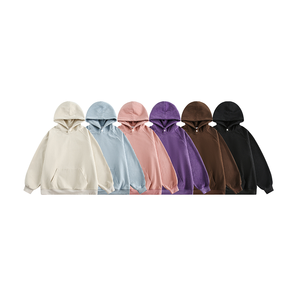 Sweat à capuche rétro automne imprimé basique couleur pure lâche Couple veste à capuche 100% coton - Product Image 3