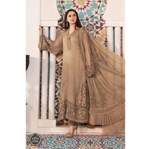 Nouvelle robe d'été faite à la main - Robe Anarkali Multicolore Lengha Salwar Kameez Vêtement pakistanais de mariage Viscose Fête Indienne - Product Image 5