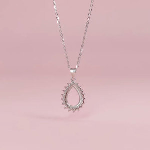 Magnifique collier pendentif en argent sterling avec opale éthiopienne, pour fiançailles, mariage, fête, rhodié, fait à la main, forme poire, serti clos, 9 à 12 mm - Product Image 6