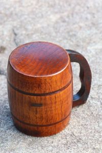 Tazas de oficina modernas de madera Tazas de cerveza con mango de verano Dátiles amargos Tazas de madera para beber Ocasión de Navidad - Product Image 2