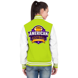 Veste universitaire matelassée en coton pour femme, légère, respirante, style streetwear, avec broderie personnalisée et finition teinte - Product Image 3