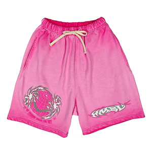 Top Sale <b>Mens</b> Fitness Cotton <b>Sweat</b> <b>Shorts</b> High End Vintage Puff Print Acid Wash <b>Shorts</b> <b>for</b> <b>Men</b> - Product Image 1