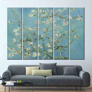 Tableau imprimé sur toile : L'amande en fleurs de Vincent Van Gogh, 5P : encadré - Product Image 1