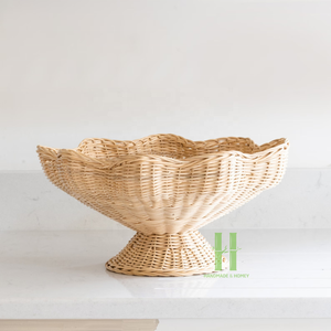 Nouveau produit Bol à pétoncles Bol festonné en rotin pour le stockage des aliments fait à la main et personnalisé au Vietnam Fabricant - Product Image 1