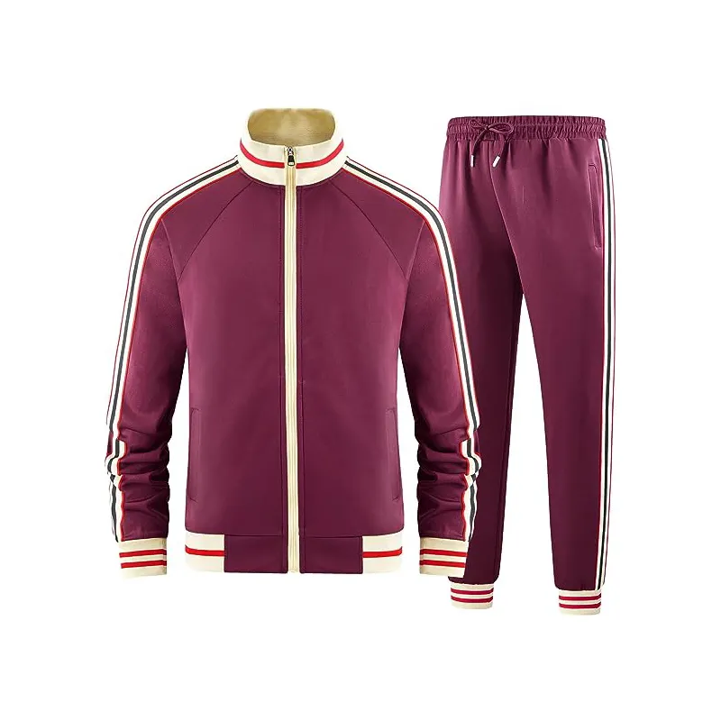 Zip Up Jogging Wear tessuto in poliestere tute da uomo trend due pezzi moda e abbigliamento da palestra tute da uomo