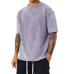 เสื้อยืดผู้ชายทรงบ็อกซี่ฟิต ล้างสีแบบแอซิด ไซส์ใหญ่ แขนสั้น ผ้าฝ้าย 100% ระบายอากาศ แห้งเร็ว เป็นมิตรกับสิ่งแวดล้อม สไตล์สตรีทแวร์ - Product Image 1