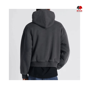 Sweat à capuche pour homme avec poche personnalisée et logo personnalisé sur le devant, tissu en molleton 100% coton, coupe classique, vêtement décontracté pour l'hiver - Product Image 3