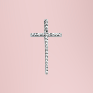 Elegante colgante de Cruz de diamante con acabado pulido Chapado en plata de 14 quilates, encanto de moda religiosa único para fiestas infantiles, aleación hecha - Product Image 6