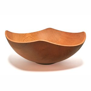 Frutero de Madera Natural con Borde Natural Hecho a Mano |   Ensaladera Grande Decorativa de Madera con Borde Ondulado, Centro de Mesa de Madera Maciza - Product Image 1