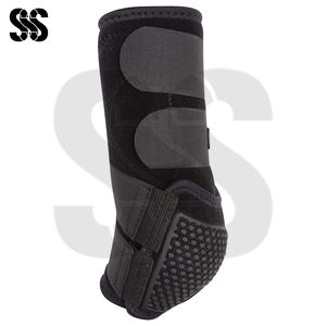 Solid Black Color High Quality Protective Horse <b>Boots</b> Shock Absorbing Padding <b>Lightweight</b> Design Customizable Colors Training - Product Image 4