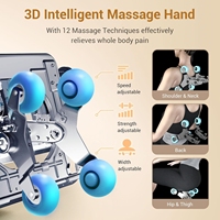 Fauteuil de massage pratique de haute qualité avec inclinaison en apesanteur, commandes vocales, haut-parleurs Bluetooth haut de gamme et trois rouleaux pour les pieds