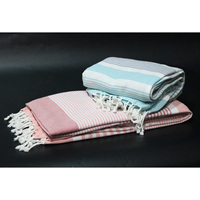 100% Egyptian Cotton Striped Fouta Beach Towel Woven Eco-Friendly Quick-Dry Highest Quality Modern Luxury Super Absorbent