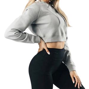 Service OEM, sweat-shirts à capuche personnalisés pour femmes, décontractés, doublés, courts, en polaire, vêtements d'hiver - Product Image 5