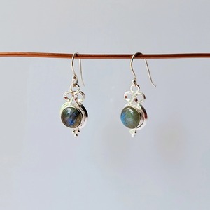 Boucles d'oreilles pendantes en pierres précieuses Labradorite naturelle en argent sterling 925 pour femmes bijoux cadeaux élégants faits à la main - Product Image 2