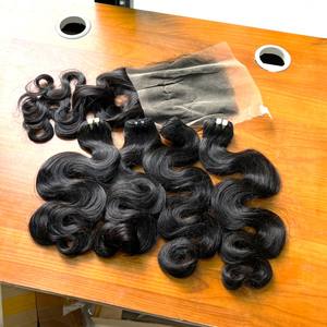 Ensemble de boules bouclées ondulées orange brûlée à prix réduit Extensions de cheveux humains vietnamiens à fermeture frontale Noir naturel/Couleurs un donneur - Product Image 5