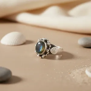 Art Palace 925 <b>Silver</b> Fashion <b>Toe</b> <b>Ring</b> for Women with Labradorite Gemstone Jewelry - Product Image 2