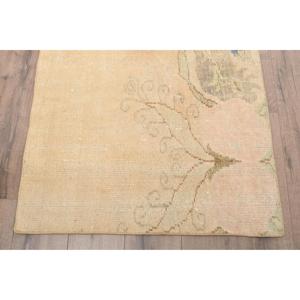 พรมตุรกีโบราณขนาดเล็ก 3x4.9 ฟุต สีน้ำตาลลายจุดสีน้ำเงิน - Product Image 2