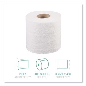 Windsoft 413476 2-Ply Septic Safe Individually <b>Wrapped</b> Rolls Bath Tissue-<b>White</b> (24 Rolls/Carton) - Product Image 3