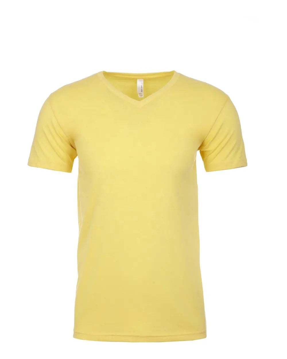 Volgend Niveau 6440 Stijl Sued V-Hals T-Shirt Bananencrème 60/40 Gekamd Katoen/Polyester Suaded Jersey Ademend Suaded T-Shirt