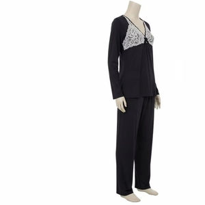 Breathable Lace Cotton <b>Bamboo</b> <b>Fiber</b> Womens Sleepwear Soft Lightweight Comfortable Nightwear Home Wear Adult Lounge Clothing - Product Image 2