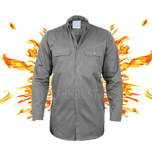 Camisas FR de soldadura para hombres superventas a la moda, ropa de trabajo elástica para hombres, camisas FR de soldadura - Product Image 4