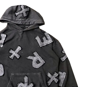 Sweats à capuche pour hommes Pure Quality 100% Cotton Fashionable Patch work Hot Selling All Size for Autumn Wholesale Supply - Product Image 2