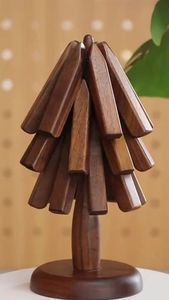 Wholesale Classic Style Tree Shape <b>Wooden</b> Trivet Set for Hot Dishes Coasters for Teapot <b>Pots</b> <b>and</b> <b>Pans</b> - Product Image 2