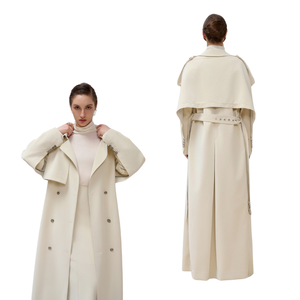 Minimaliste qualité femmes manteau hiver avant boutons Eunice Trench Coat 45% Rame 55% polyuréthane étiquettes personnalisées et étiquettes blanches - Product Image 1