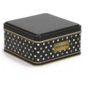 Boîte de rangement carrée noire en métal, point 1.9L 158x158x80mm pour l'organisation et le stockage - Product Image 1