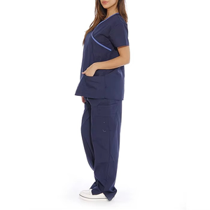 Uniforme Médico de Alta Calidad para Enfermeras, Elegante y Moderno, Ligero y Transpirable, Cuello en V, Tejido de Punto, 100% Algodón - Product Image 4