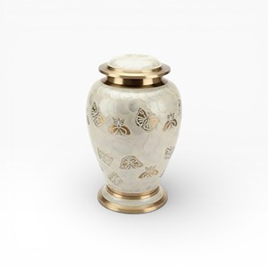 Urna Funeraria de Bronce Mate con Banda de Pan de Oro y Forma Tradicional para Tributo Conmemorativo - Product Image 5