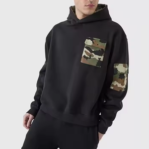 2025 nueva llegada de alta calidad de peso pesado pulóver sudaderas con capucha 100% algodón orgánico Doble Bolsillo de carga Regular Fit invierno - Product Image 4