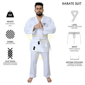 Uniforme de karaté 100% coton, vêtements de sport personnalisés, shorts de combat avec logo, ensembles d'équipement d'arts martiaux OEM, vêtements de karaté - Product Image 4