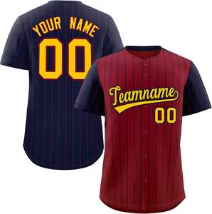 Maillot de softball brodé personnalisé chemise sublimée de baseball à boutons matériel sergé nom numéro maille équipe jeunesse séchage rapide - Product Image 6