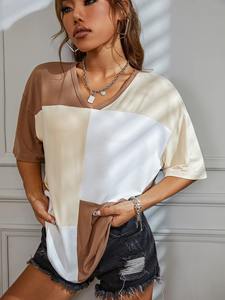 เสื้อยืดลำลองสำหรับผู้หญิง,เสื้อยืดสตรีดีไซน์ล่าสุดออกแบบโลโก้ได้ตามต้องการสไตล์ใหม่ - Product Image 5