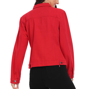 Ropa informal Chaqueta vaquera de color sólido para mujer Logotipo personalizado Ropa de invierno elegante Chaquetas vaqueras - Product Image 5