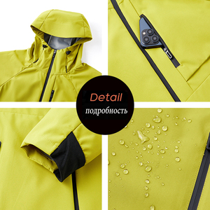 Vestes d'extérieur à capuche imperméables pour hommes, manteaux de jogging de randonnée pour le printemps et l'automne, avec bombardier cargo, style coupe-vent, vêtements d'extérieur pour hommes - Product Image 6