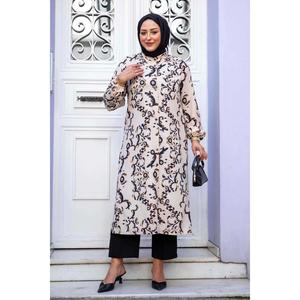 ชุดฮิญาบ2ชิ้นลายต้นปาล์มสีดำ - Product Image 3