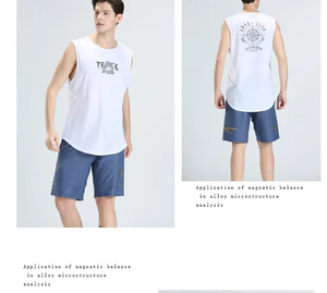 Conjunto holgado de verano en blanco y de poliéster suave para hombre, gran oferta al por mayor, conjunto liso de camisetas y pantalones cortos - Product Image 1