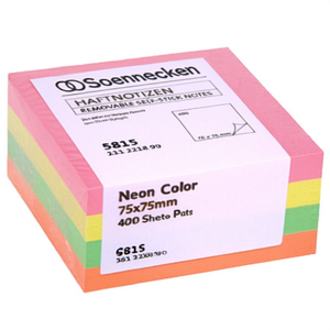 Cubes de notes adhésives Soennecken couleur néon 75x75mm, 400 feuilles, blocs-notes - Product Image 3
