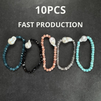 Bracelet en cristal en gros, or 14 carats, perle d'eau douce, bracelet en perles naturelles irrégulières, en gros, comme cadeau