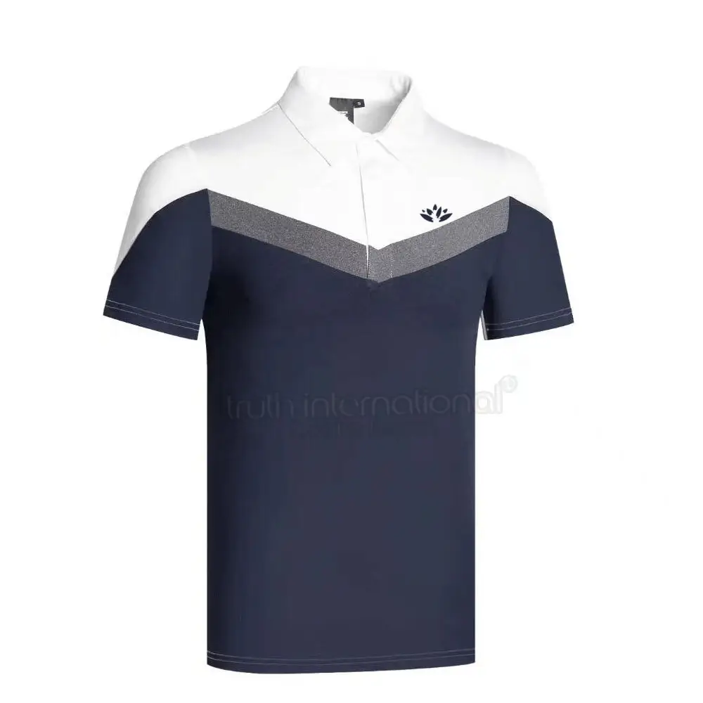 Camiseta polo de manga curta com estampa personalizada de boa qualidade para homens