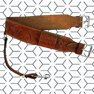 Sangle de cheval en cuir véritable 100% saisonnier chaud avec boucle carrée Design occidental Tapis de selle facile à porter - Product Image 1
